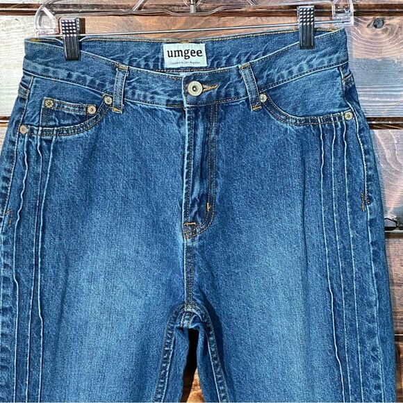 Umgee High Waist Rise Mom Fit Jeans Pintuck Leg 90's Style Size 27 - Picture 9 of 15